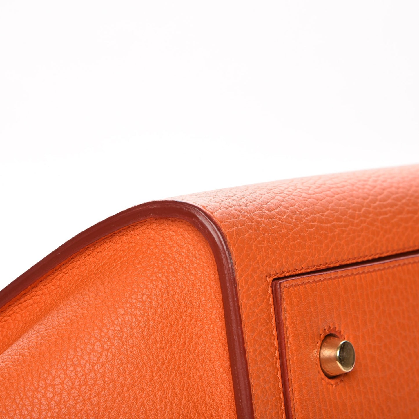 Crisped Calfskin Small Tie Knot Tote Bright Orange