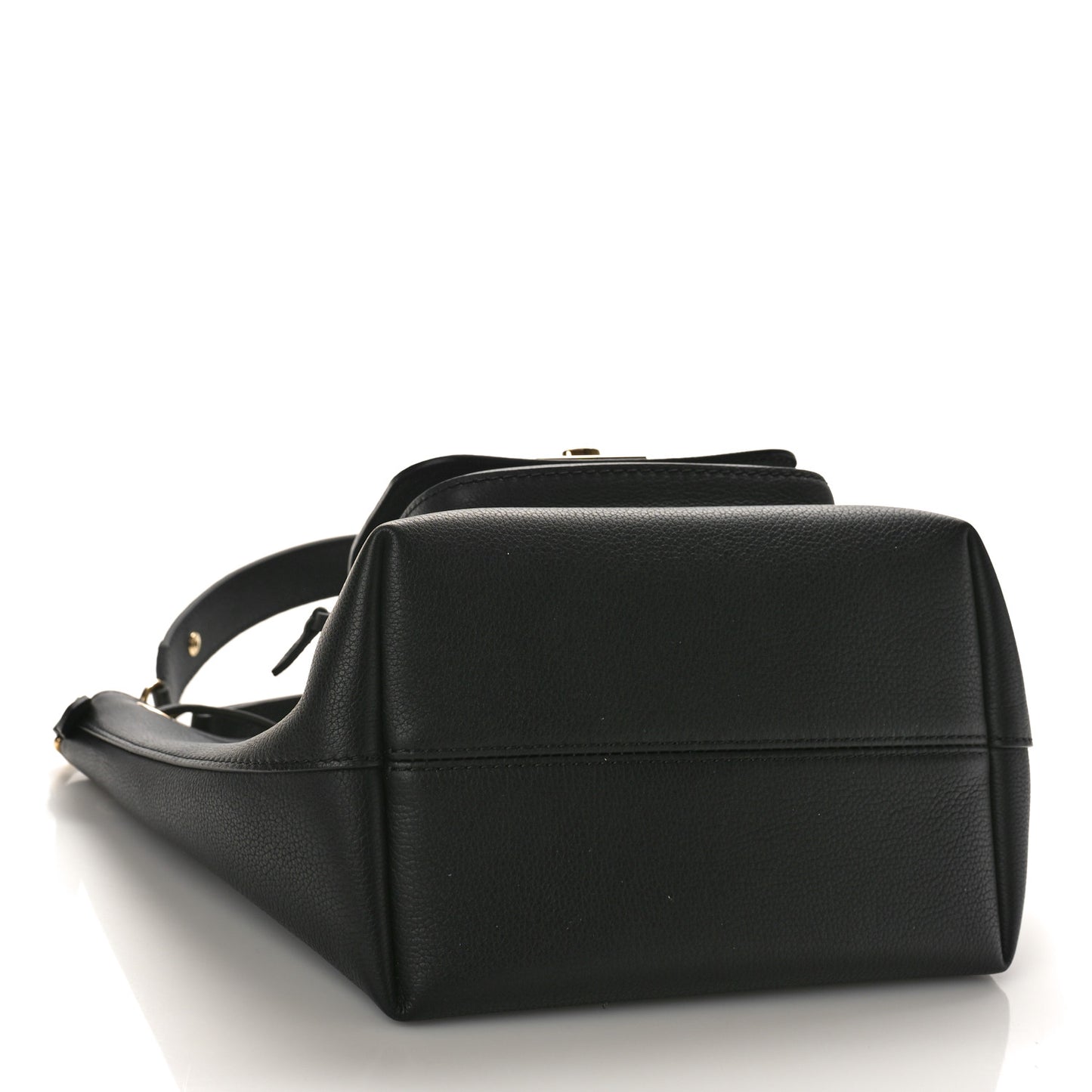 Calfskin Lockme Bucket MM Black