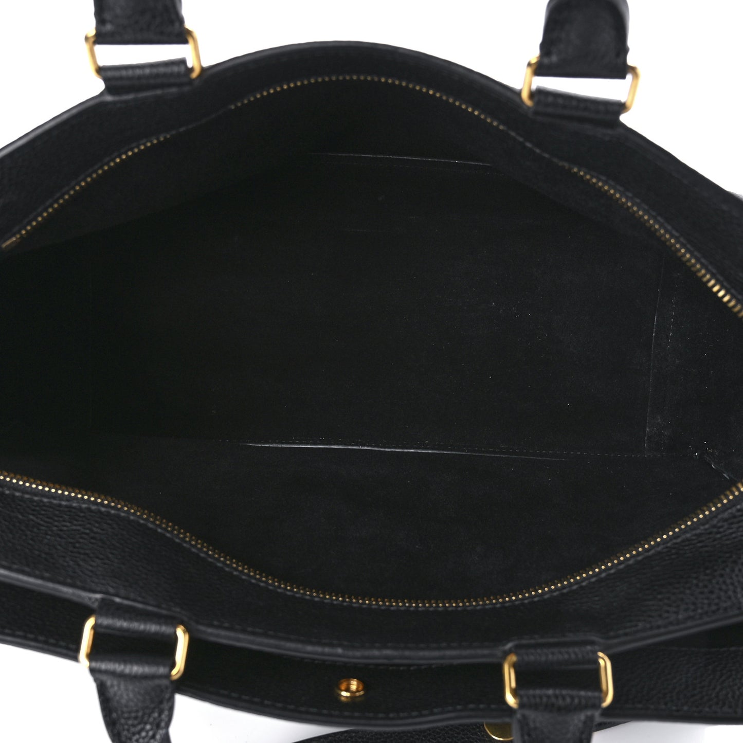 Small Classic Grain Stud Tote Black