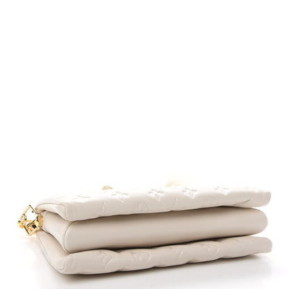 Louis Vuitton Lambskin Embossed Monogram Coussin PM Cream 4 of 8