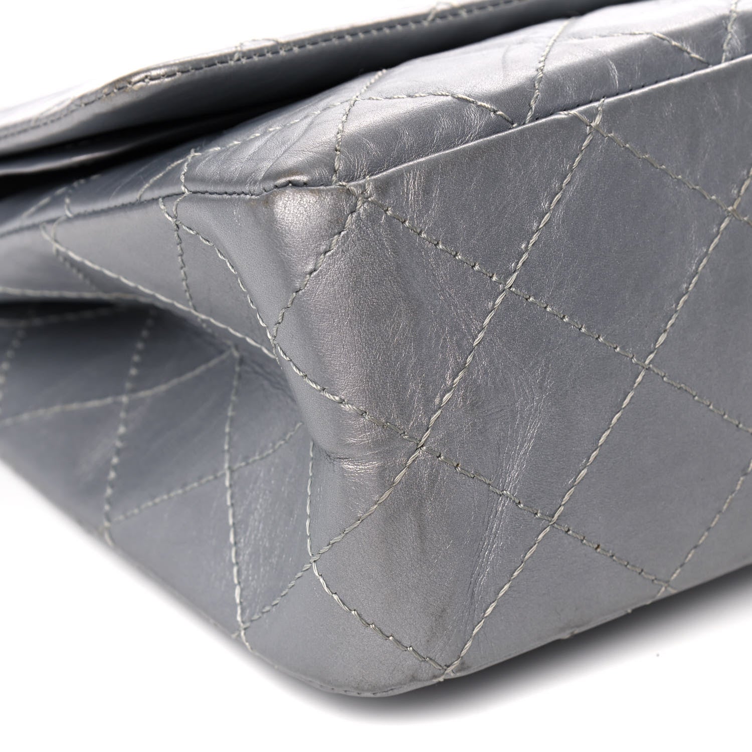 Chanel Metallic Aged Calfskin Quilted 2.55 Reissue 227 Flap Silver 9 of 12