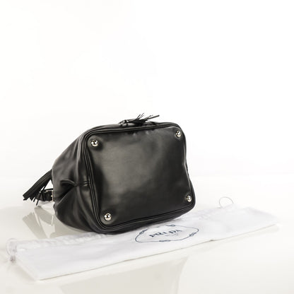 Prada Soft Calf Bucket Bag Black Cammello 4 of 9