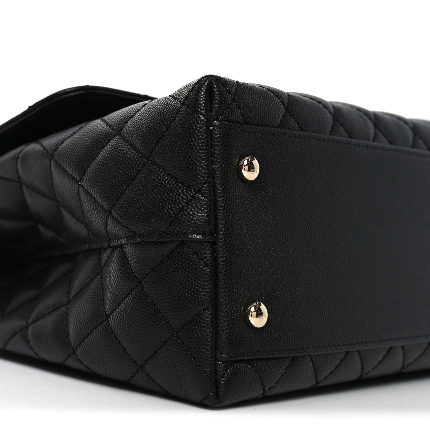 Caviar Quilted Medium Coco Handle Flap Black