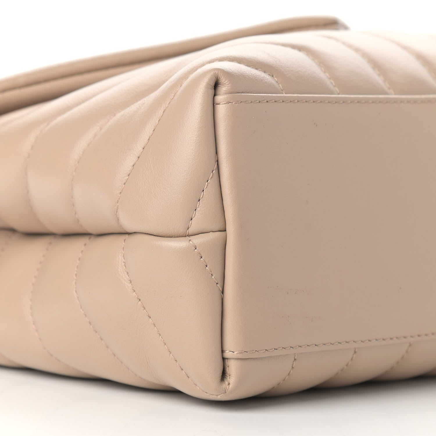Saint Laurent Calfskin Y Quilted Monogram Small Loulou Chain Satchel Dark Beige 9 of 10