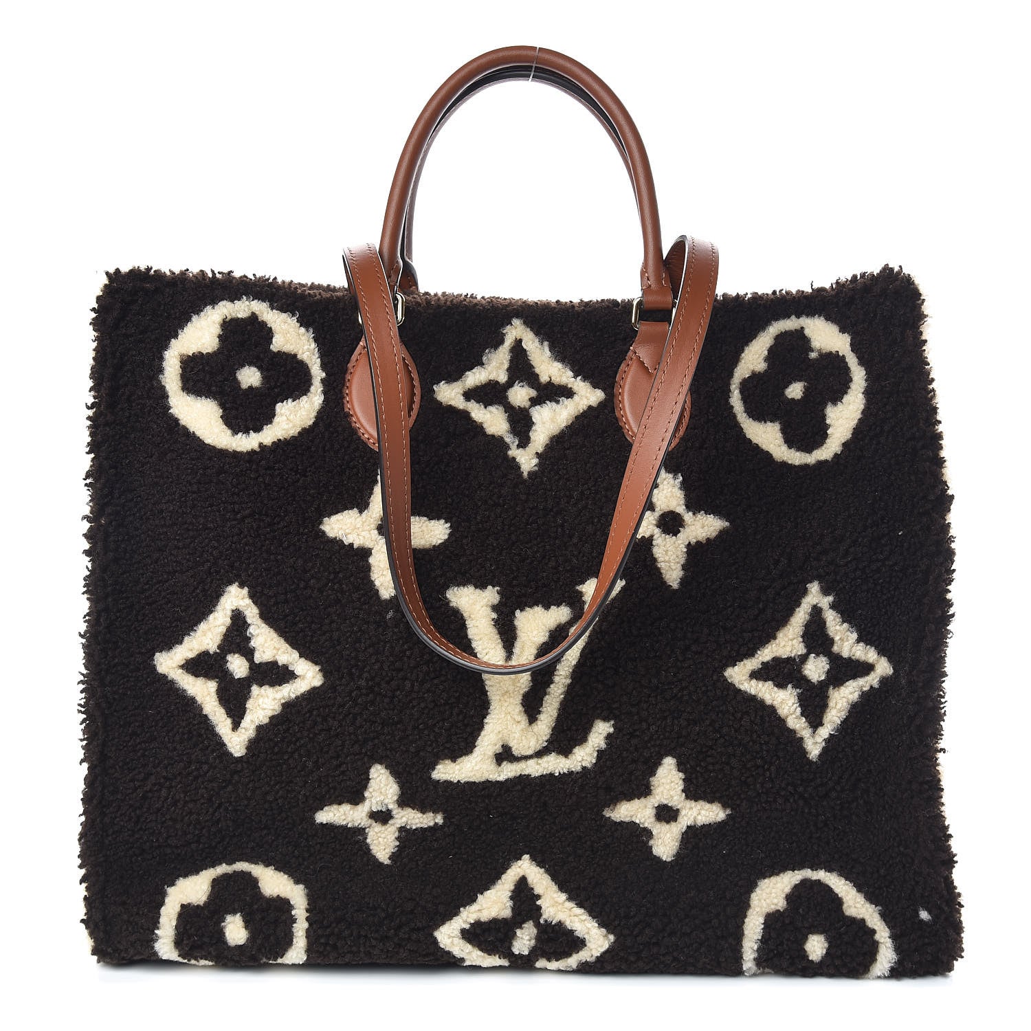 Louis Vuitton Shearling Monogram Giant Teddy Onthego GM Black White 1 of 10