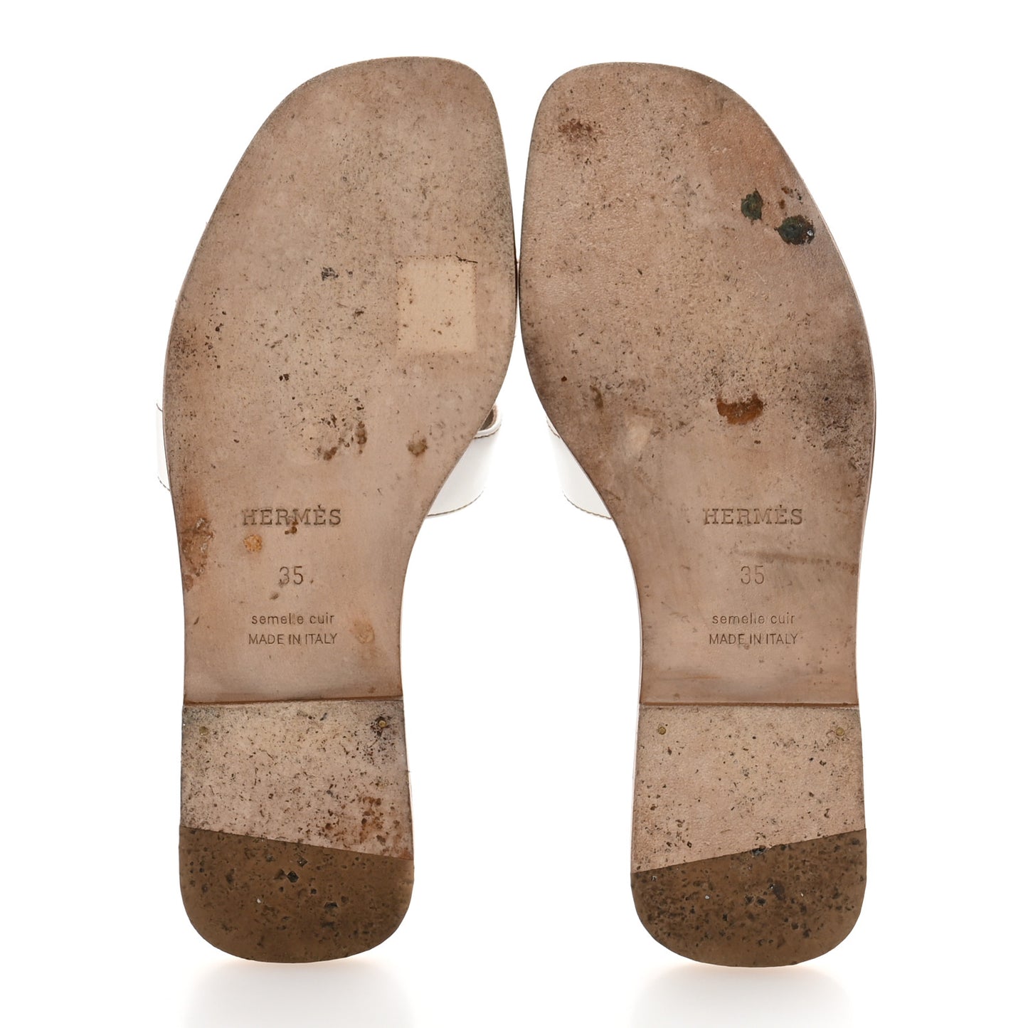 Box Calfskin Oran Sandals 35 White