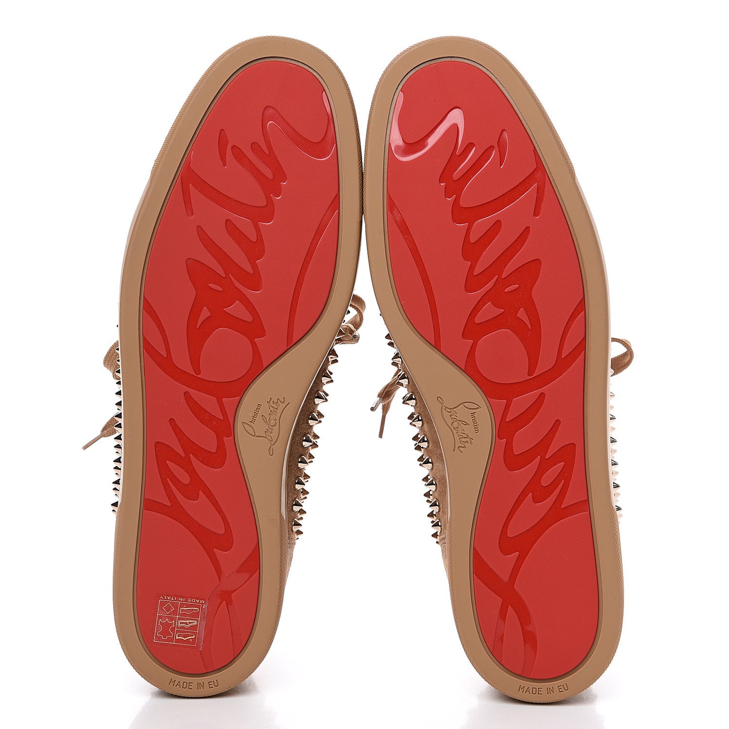 Veau Velours Mens Louis Spikes Flat Sneakers 46 Colombe