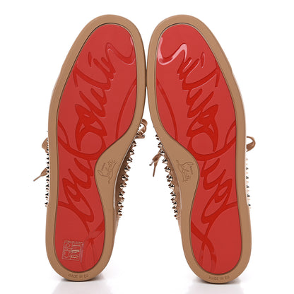 Christian Louboutin Veau Velours Mens Louis Spikes Flat Sneakers 46 Colombe 5 of 10