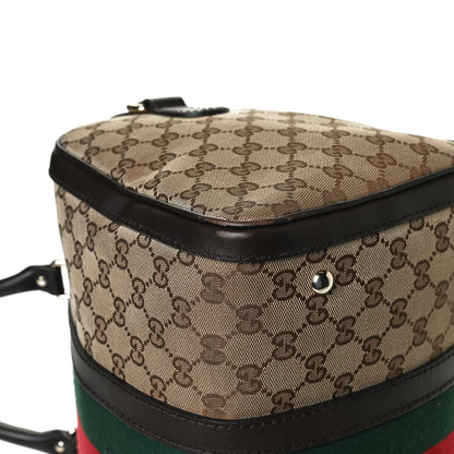 Gucci Monogram Vintage Web Medium Boston Dark Brown 13 of 16