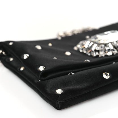 Jimmy Choo Satin Crystal Embellished Titania Clutch Black 8 of 9