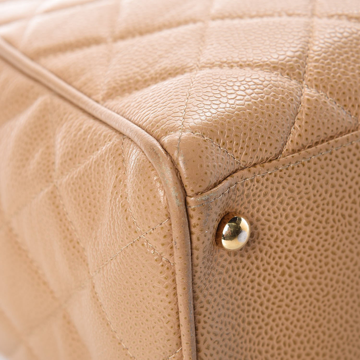 Chanel Caviar Quilted Large Bowler Bag Beige 9 of 21