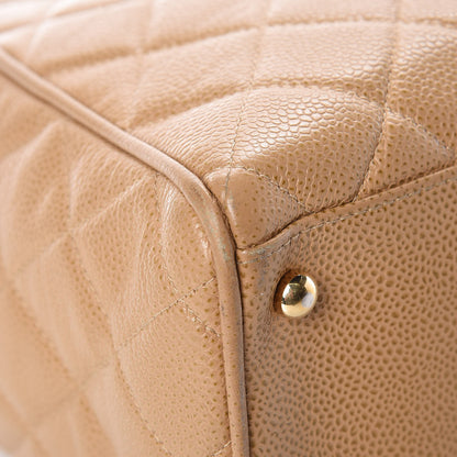 Chanel Caviar Quilted Large Bowler Bag Beige 9 of 21