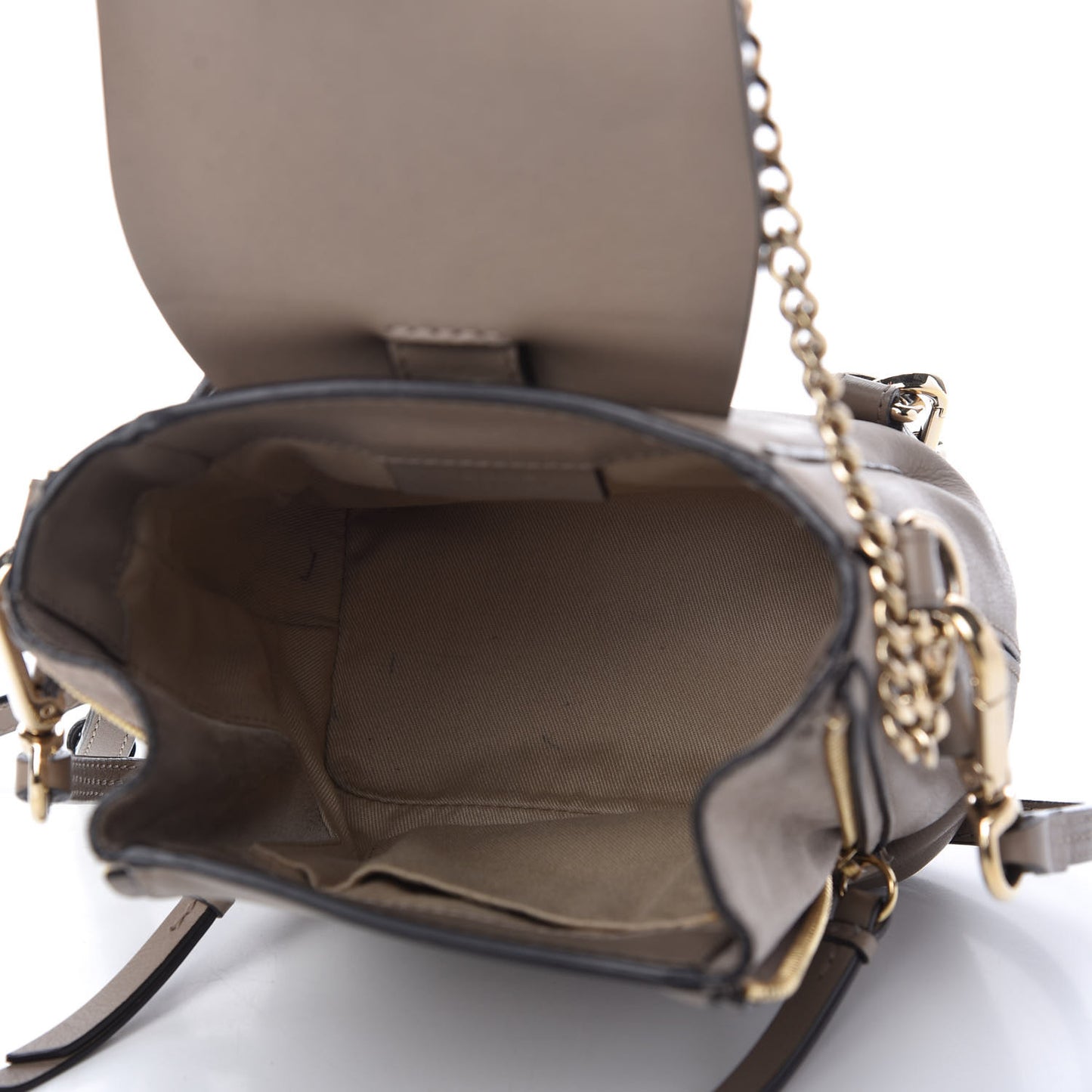 Suede Calfskin Mini Faye Backpack Motty Grey