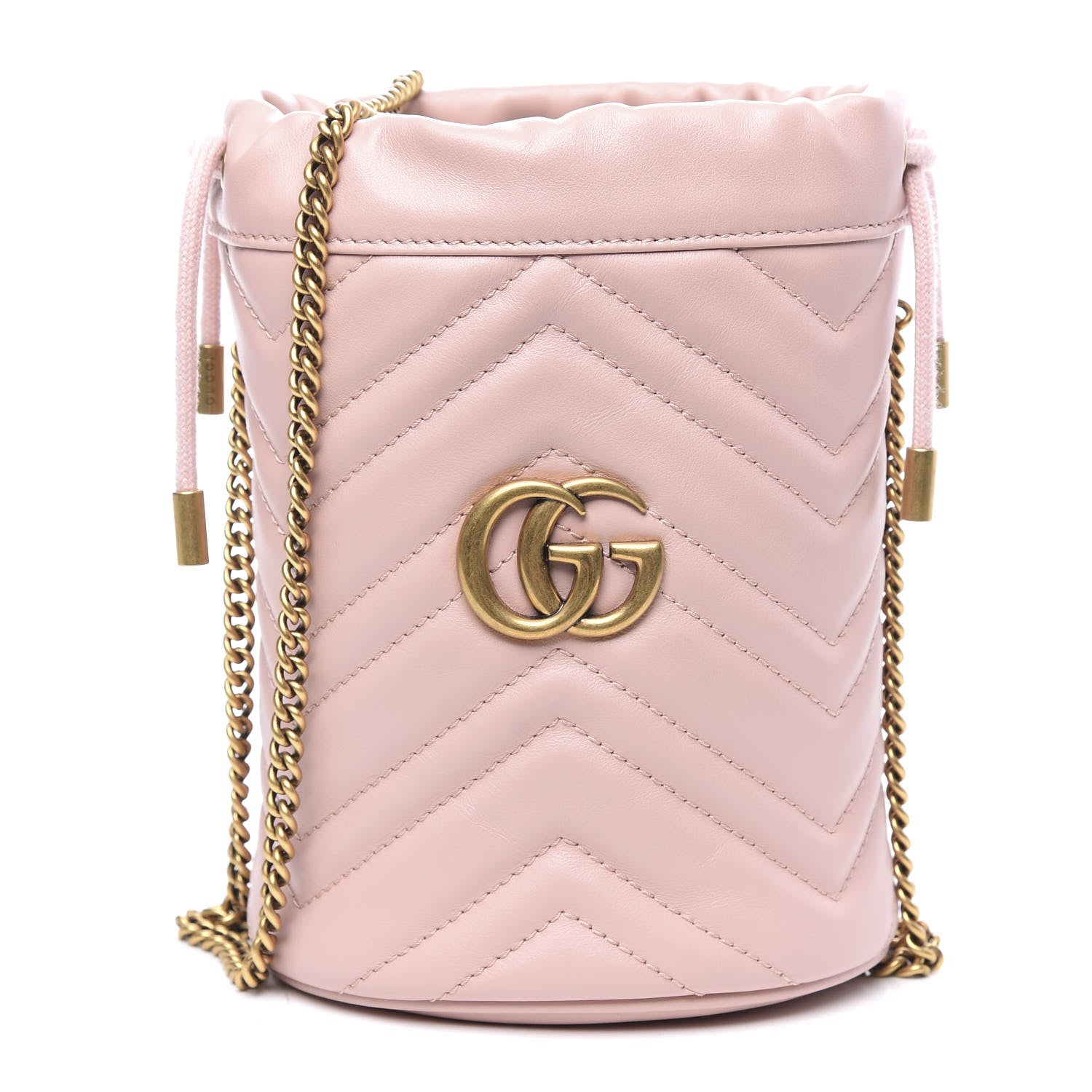 Gucci Calfskin Matelasse Mini GG Marmont 2.0 Bucket Bag Perfect Pink 1 of 9