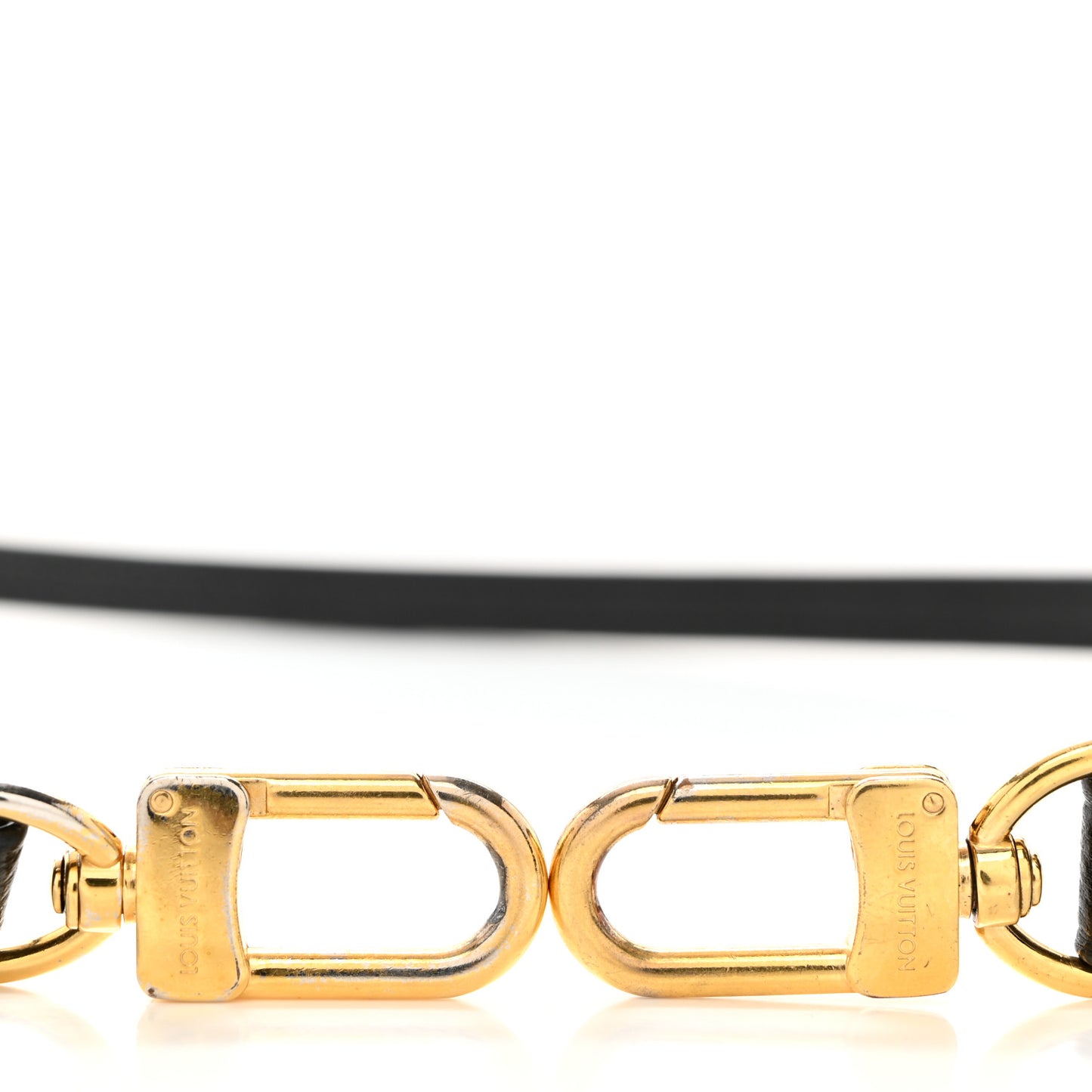 LOUIS VUITTON Calfskin 16mm Adjustable Shoulder Strap Black