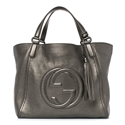 Gucci Metallic Cellarius Calfskin Medium Soho Shoulder Bag Sasso 1 of 13