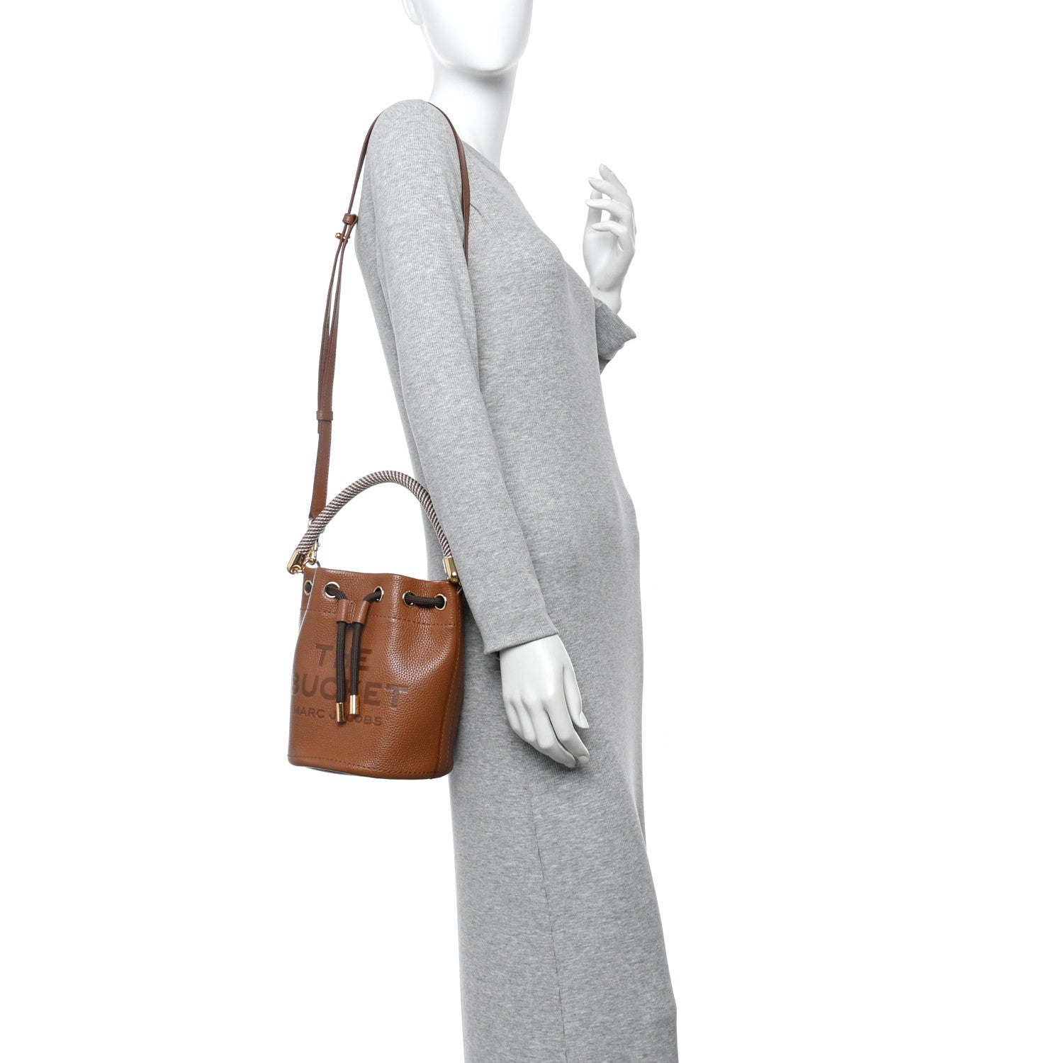 Marc Jacobs Grained Calfskin Mini The Bucket Bag Argan Oil 2 of 14