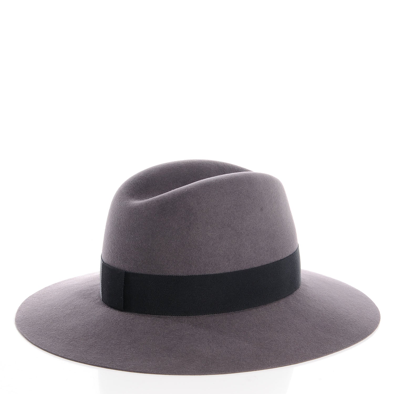 Saint Laurent Rabbit Felt Fedora Size 58 Gray 4 of 5