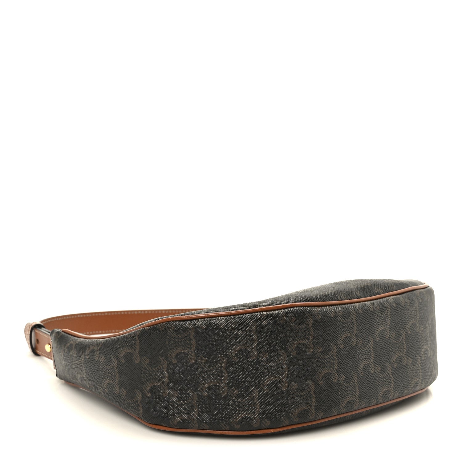 Celine Triomphe Canvas Calfskin Ava Shoulder Bag Tan 4 of 11