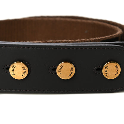 Fendi Ribbon Vitello Century FF 1974 Flat Studded Strap You Fango Marrone Ebano 6 of 7