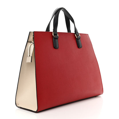 Gucci Dollar Calfskin Large Soho Top Handle Satchel Hibiscus Red Mystic White Blue 3 of 13