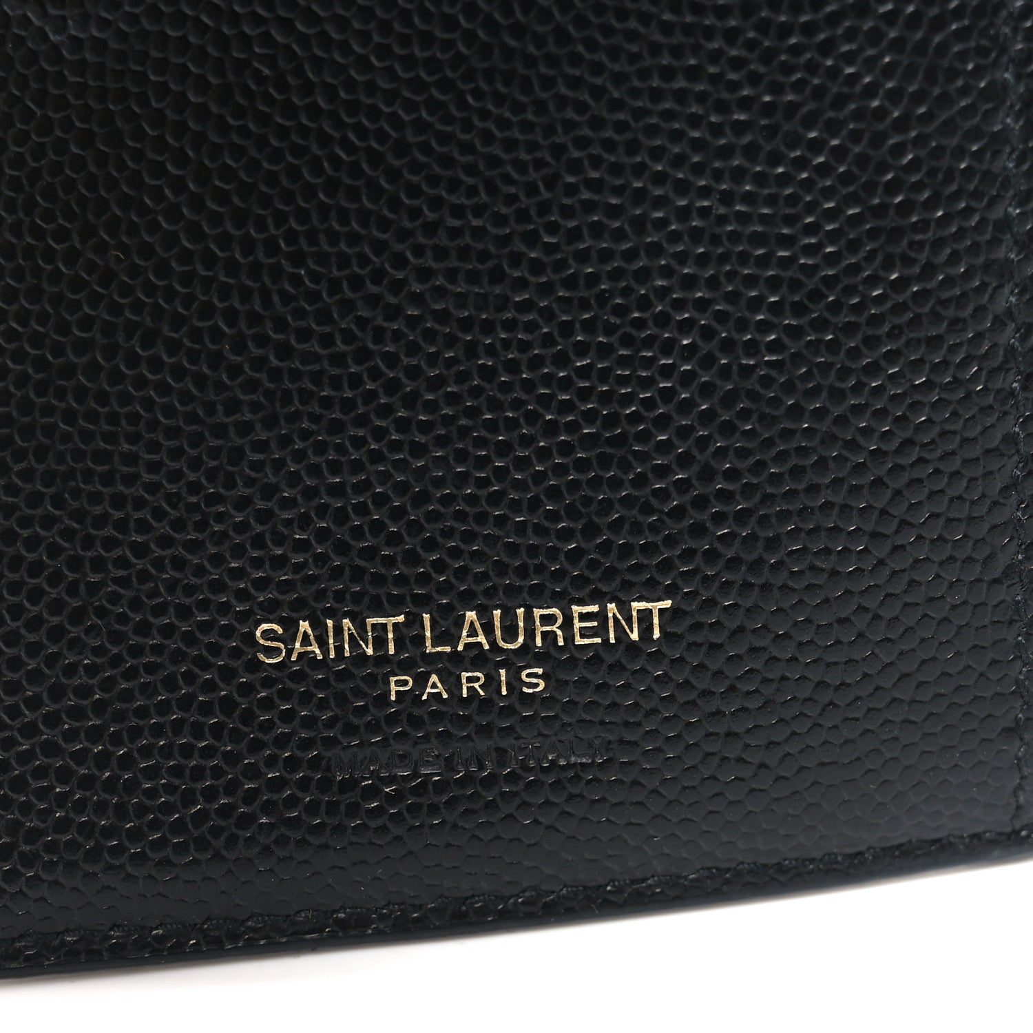 Saint Laurent Grain De Poudre Matelasse Chevron Monogram Zipped Two-Part Wallet Black 6 of 6