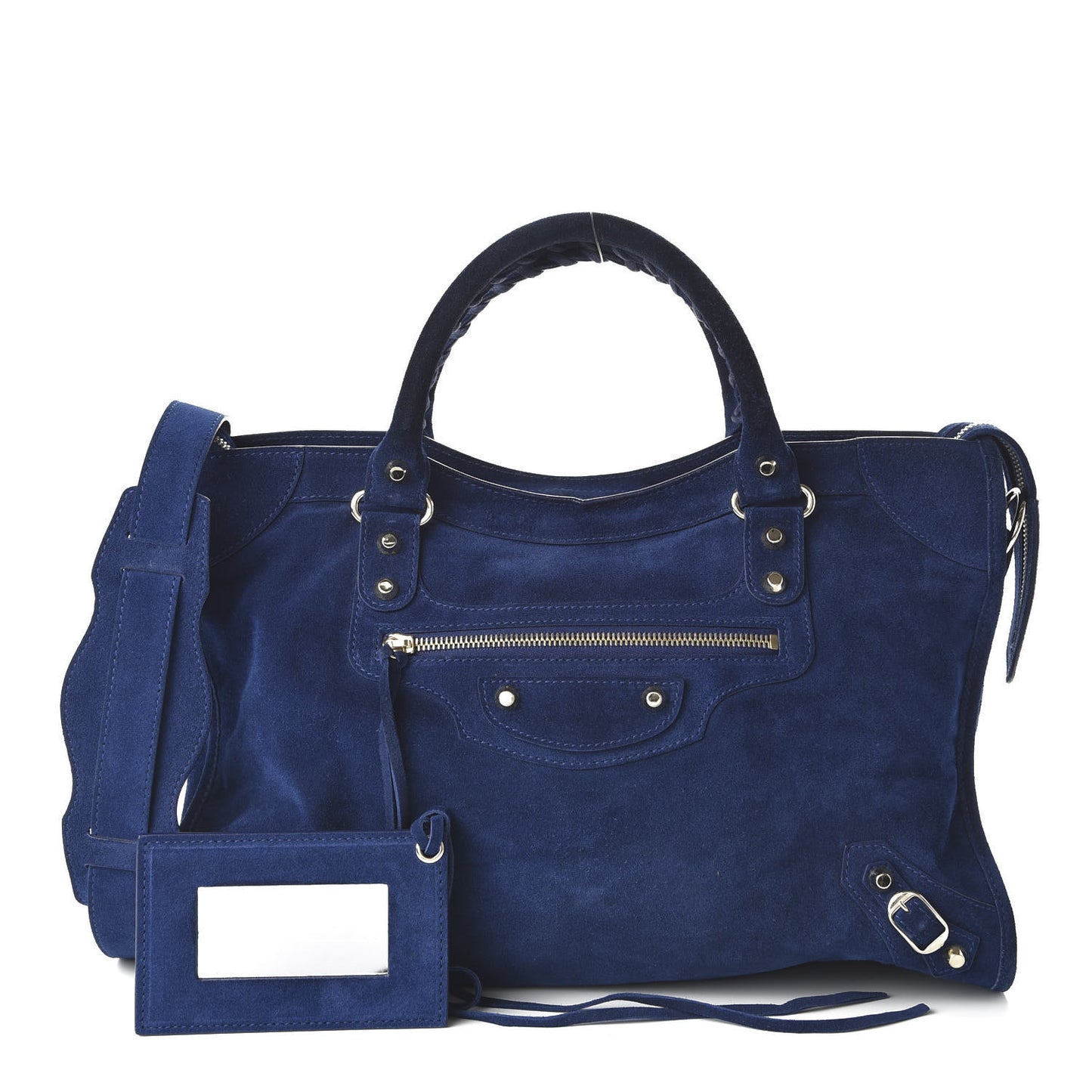 Baby Daim Suede Classic Gold Hardware City Bleu Pacifique