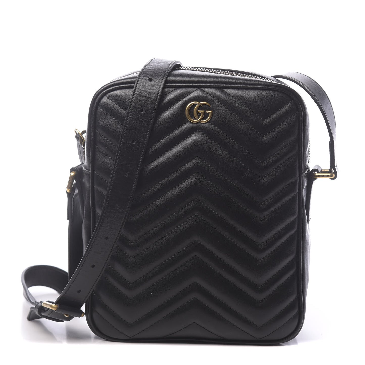 Calfskin Matelasse GG Marmont Travel Bag Black