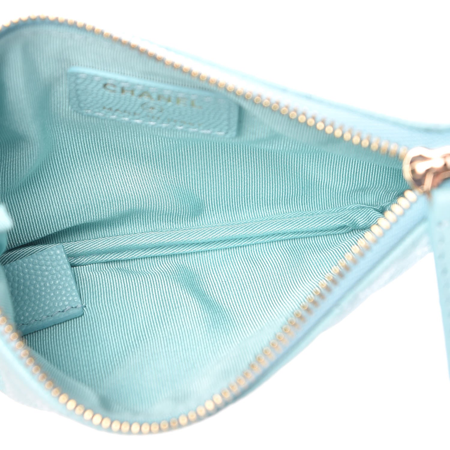 Chanel Caviar Quilted Small Cosmetic Case Light Blue 5 of 8