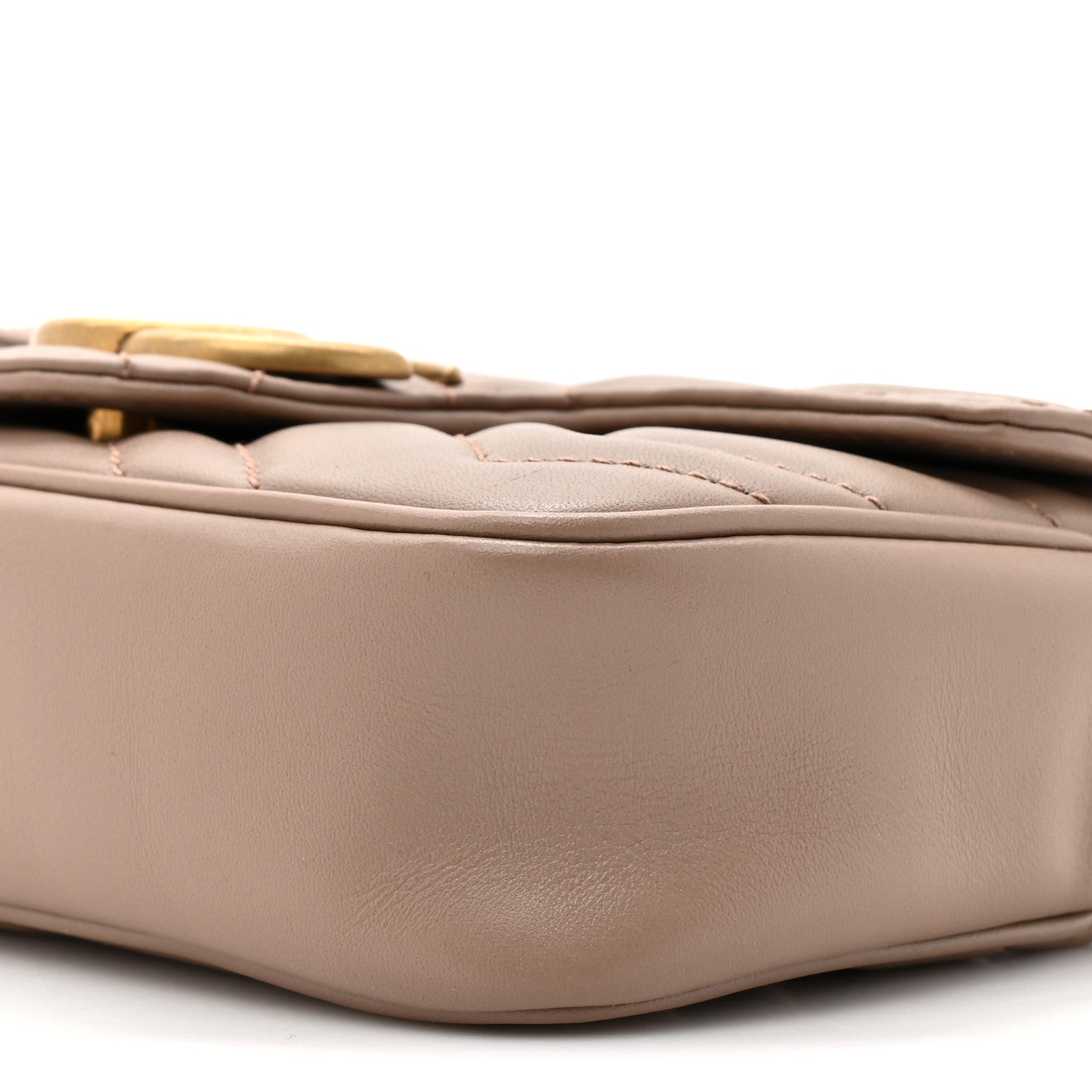 Gucci Calfskin Matelasse Super Mini GG Marmont Shoulder Bag Porcelain Rose 9 of 10