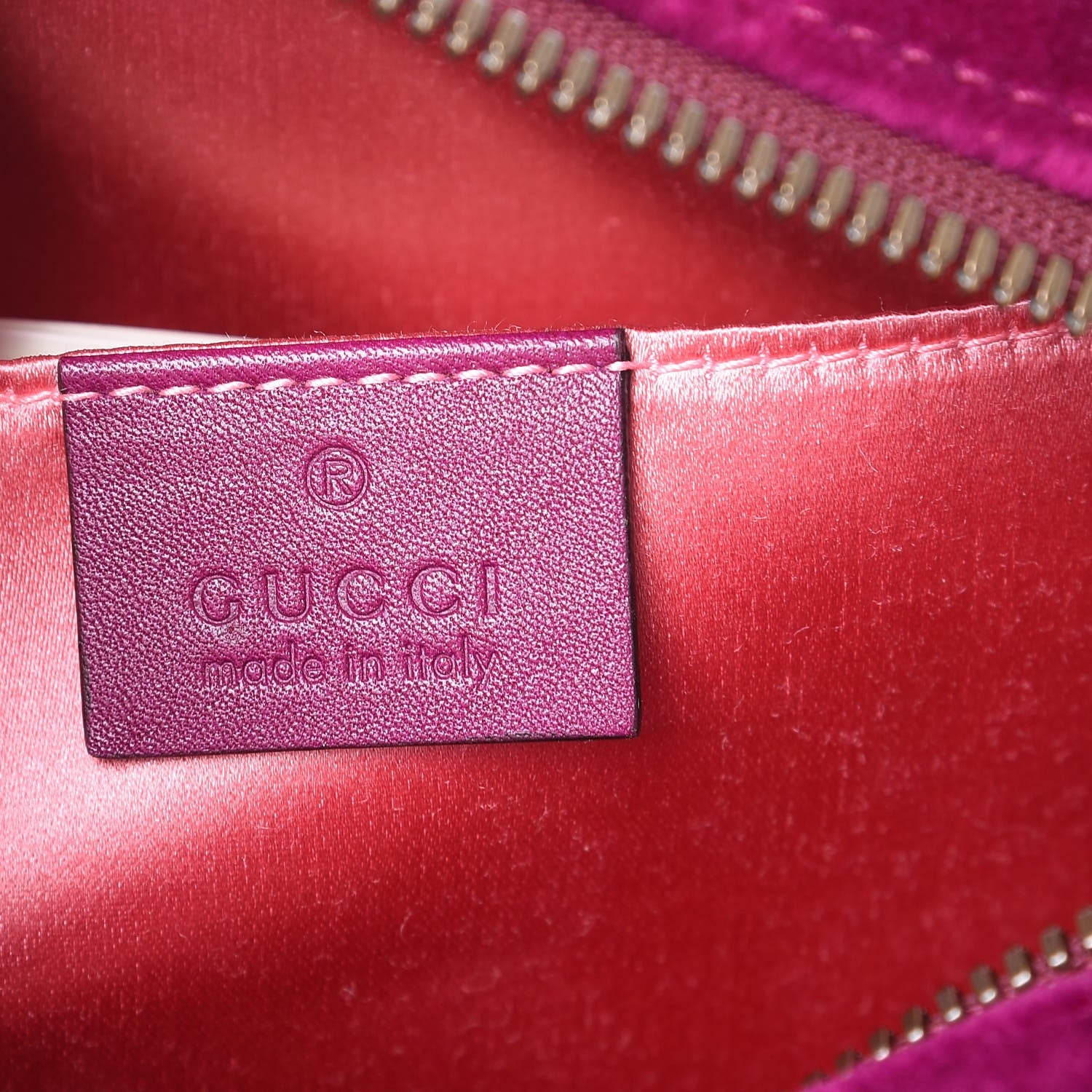 Gucci Velvet Matelasse Small GG Marmont Chain Shoulder Bag Fuchsia Violet Cyclamen 6 of 9