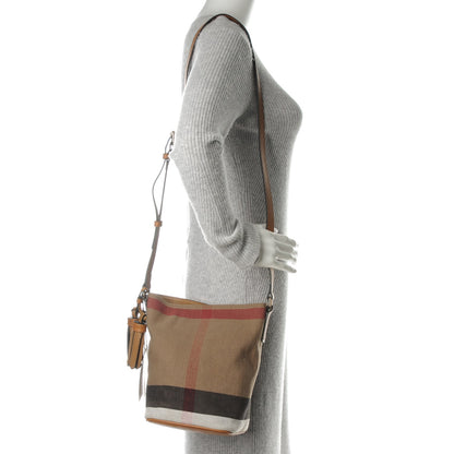Burberry Canvas Mega Check Mini Ashby Tassel Crossbody Saddle Brown 2 of 9