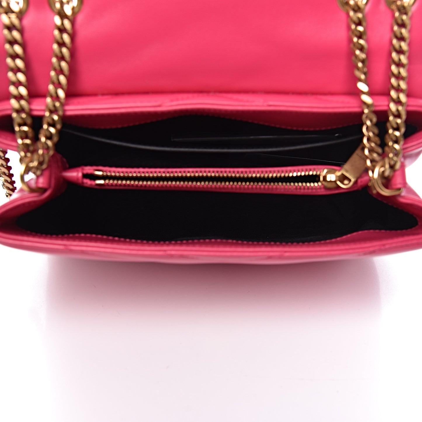 Calfskin Y Quilted Monogram Small Loulou Chain Satchel Fresh Fuchsia