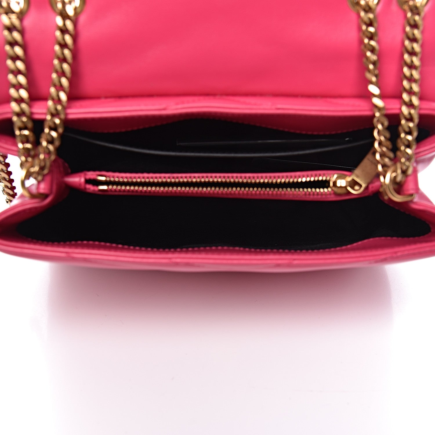 Saint Laurent Calfskin Y Quilted Monogram Small Loulou Chain Satchel Fresh Fuchsia 5 of 12