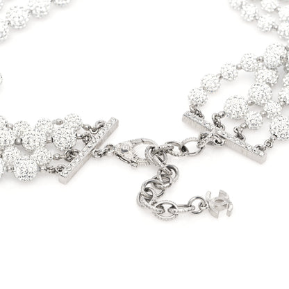Chanel Strass Bubble CC Multi Strand Necklace Silver 4 of 5
