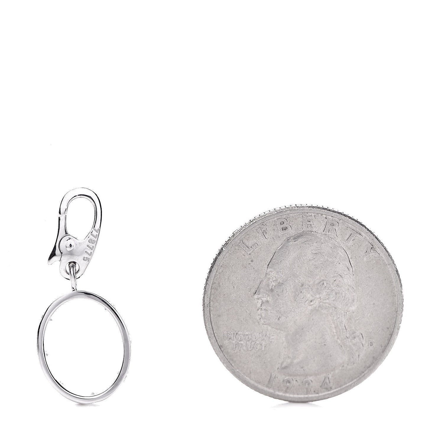 18K White Gold Diamond LOVE Ring Charm