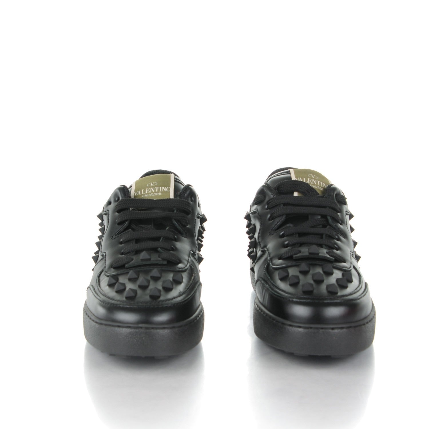 Valentino Garavani Calfskin Rockstud Sneakers 37 Black 2 of 7