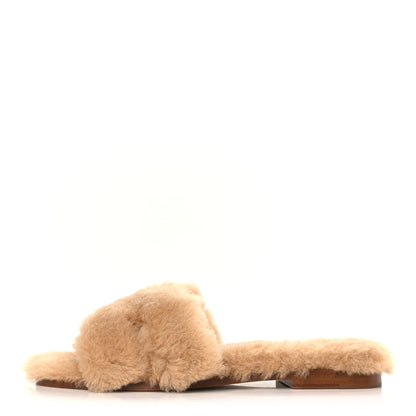 Hermes Woolskin Oran Sandals 37 Beige Argile 1 of 8