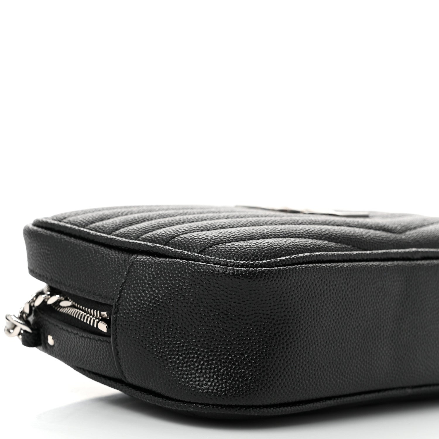 Saint Laurent Grain De Poudre Matelasse Monogram Mini Lou Camera Bag Black 9 of 10