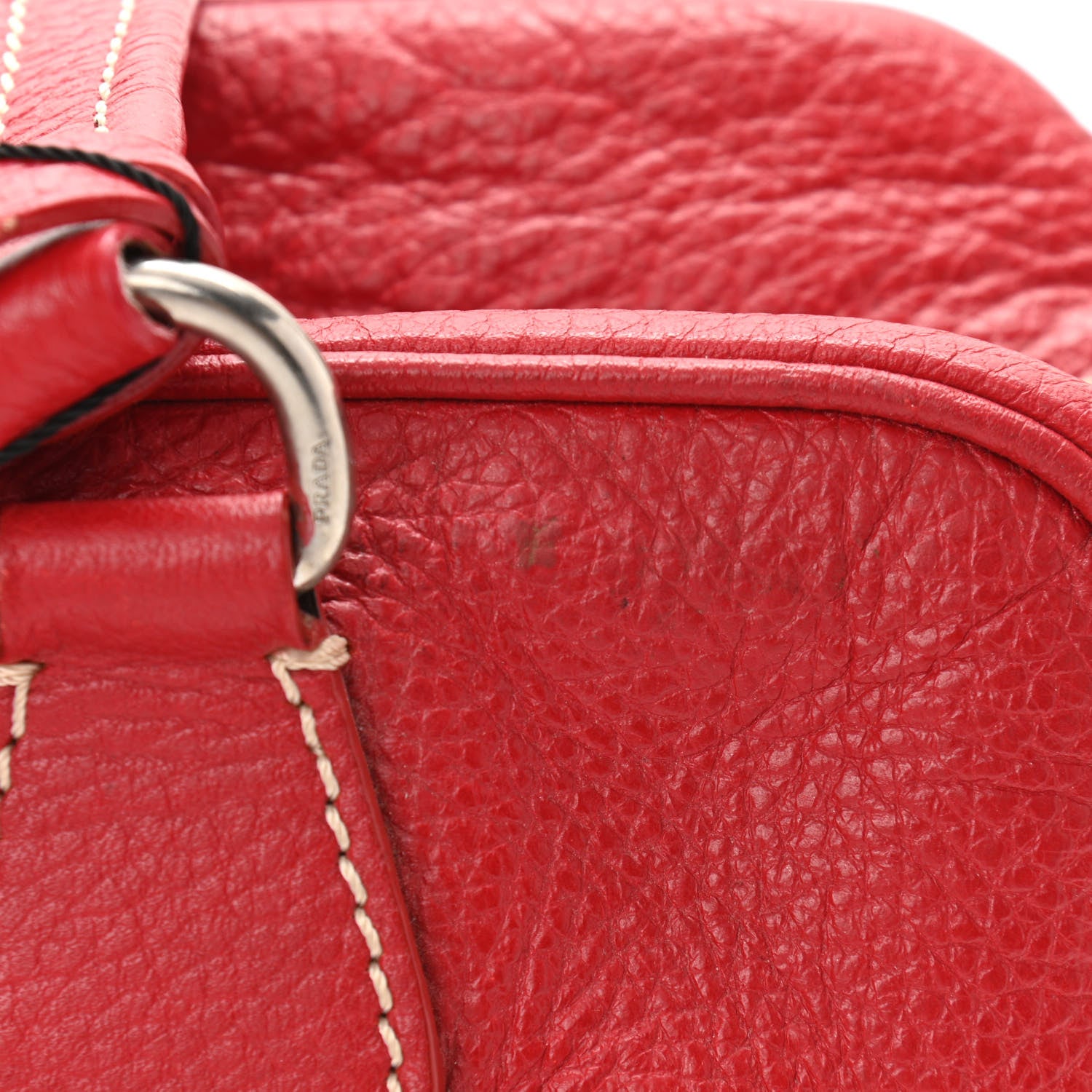 Prada Vitello Daino Tag Satchel Rosso 8 of 11