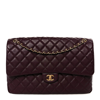Chanel Grained Calfskin Quilted XXL Travel Flap Bag Burgundy 1 of 11