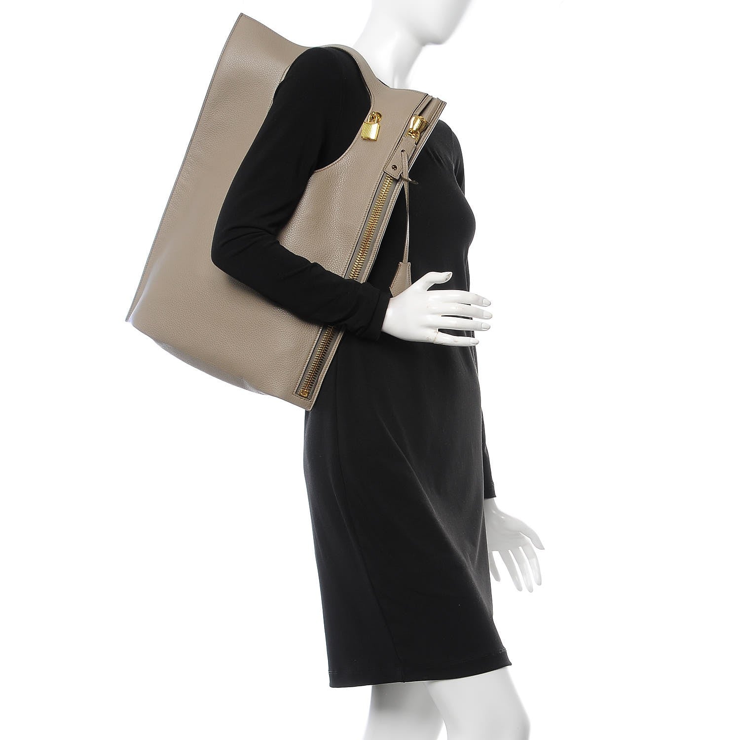 Tom Ford Calfskin Small Alix Hobo Warm Taupe 2 of 8