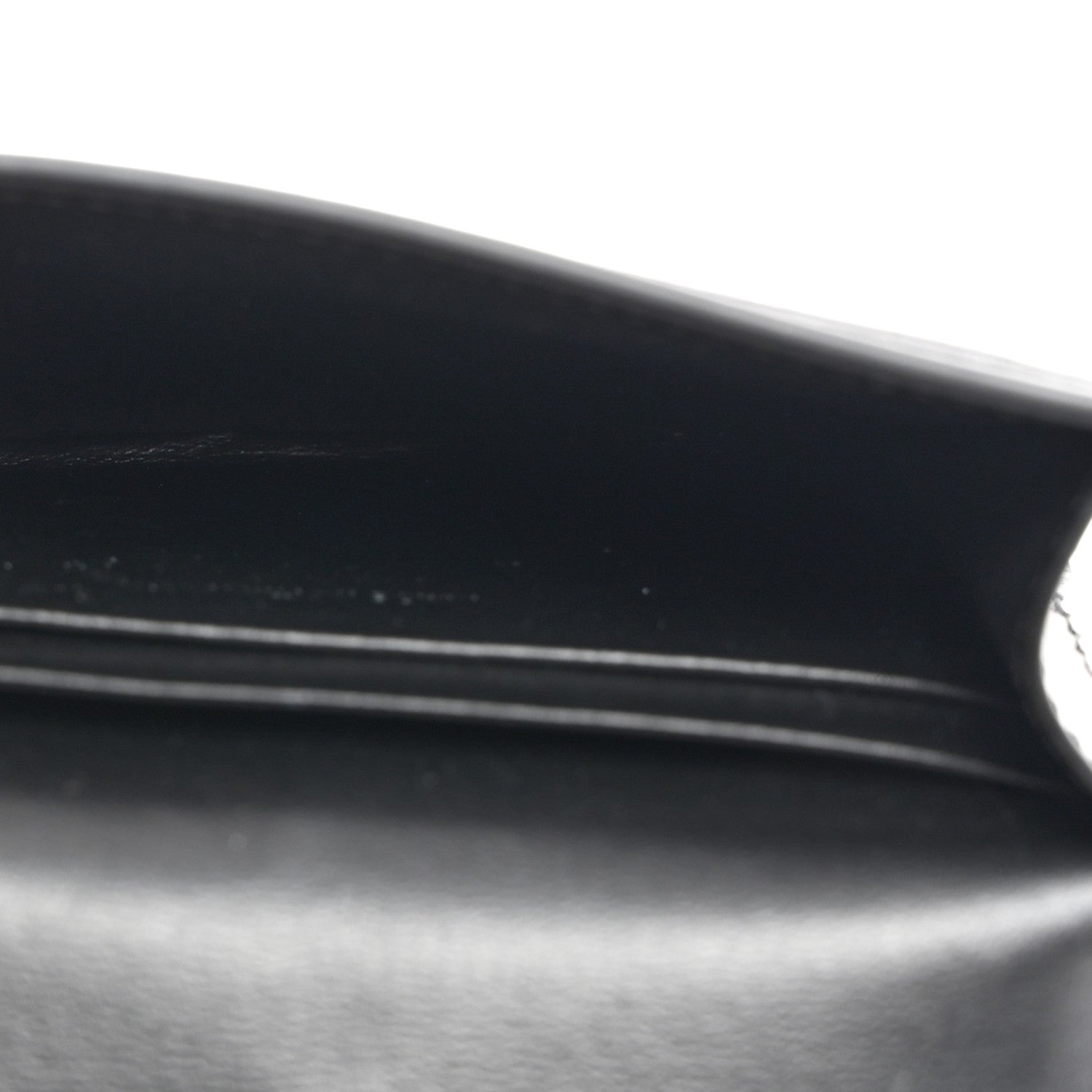 Celine Shiny Calfskin Triomphe Flap Card Holder Black 5 of 9
