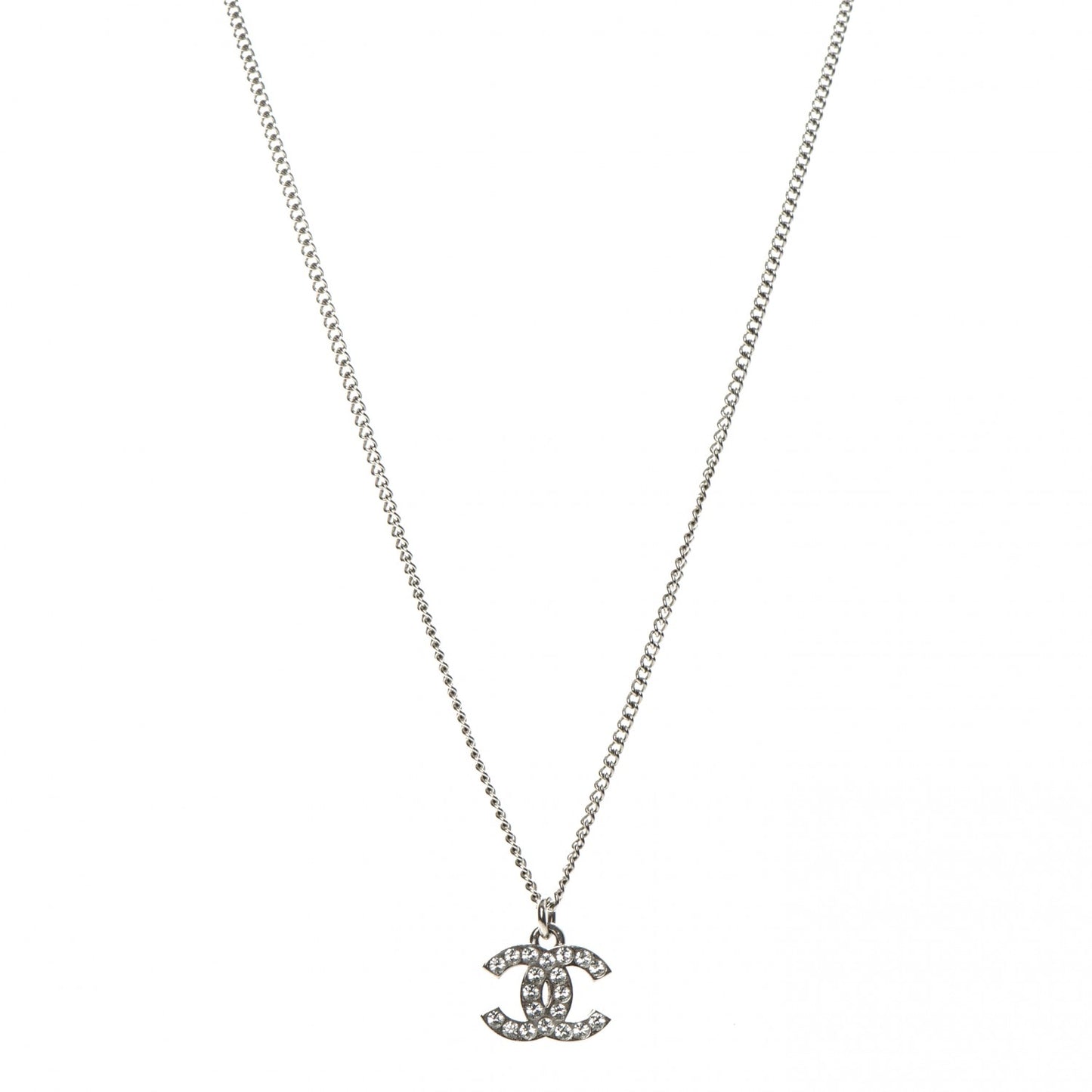 Crystal Timeless CC Necklace Silver