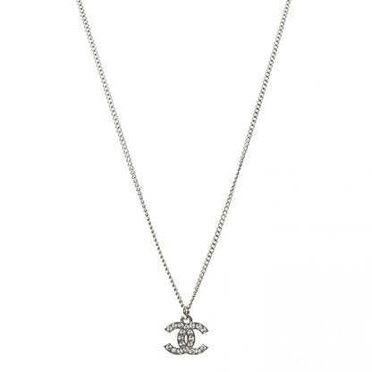 Chanel Crystal Timeless CC Necklace Silver 1 of 4