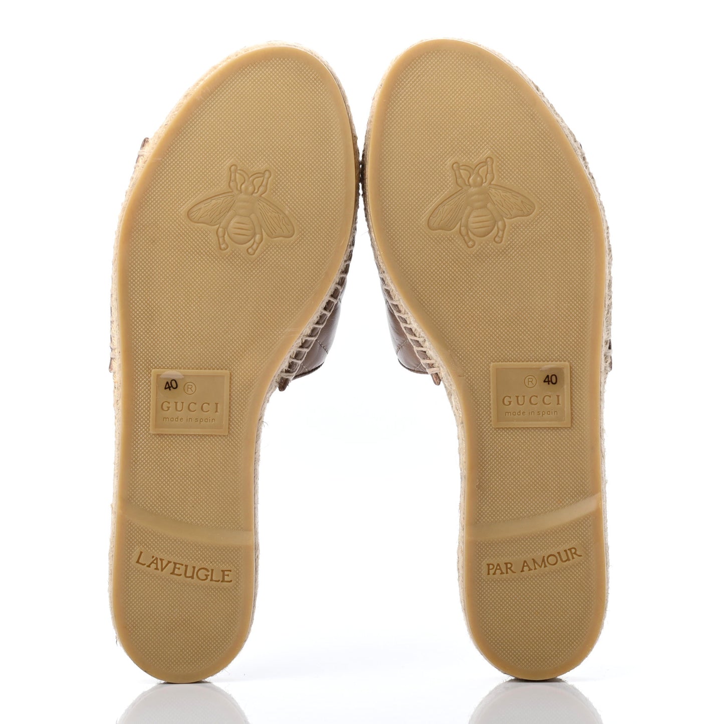 Nappa Matelasse GG Marmont Espadrille Slide Sandals 40 Porcelain Rose