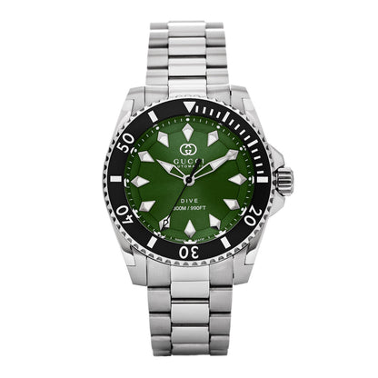 Gucci Stainless Steel 40mm Dive Automatic Watch Green 1 of 5