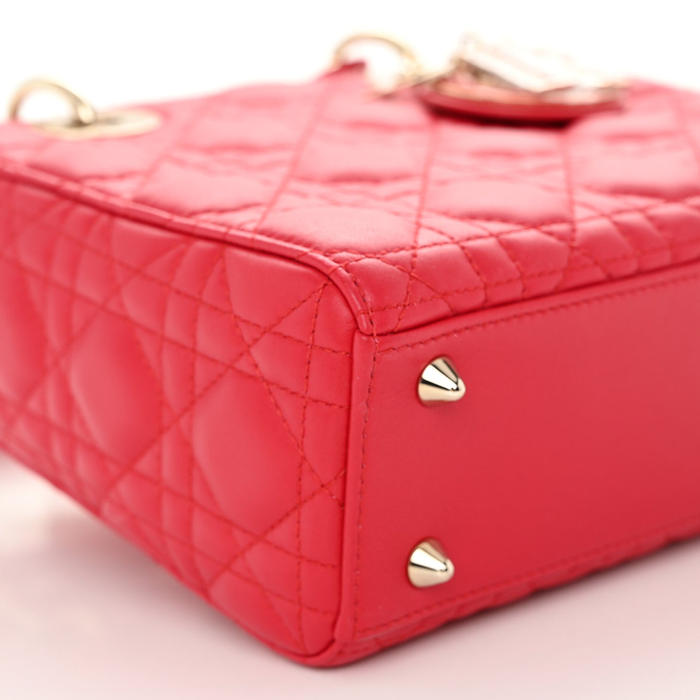 Lambskin Cannage Small My ABCDior Lady Dior Red
