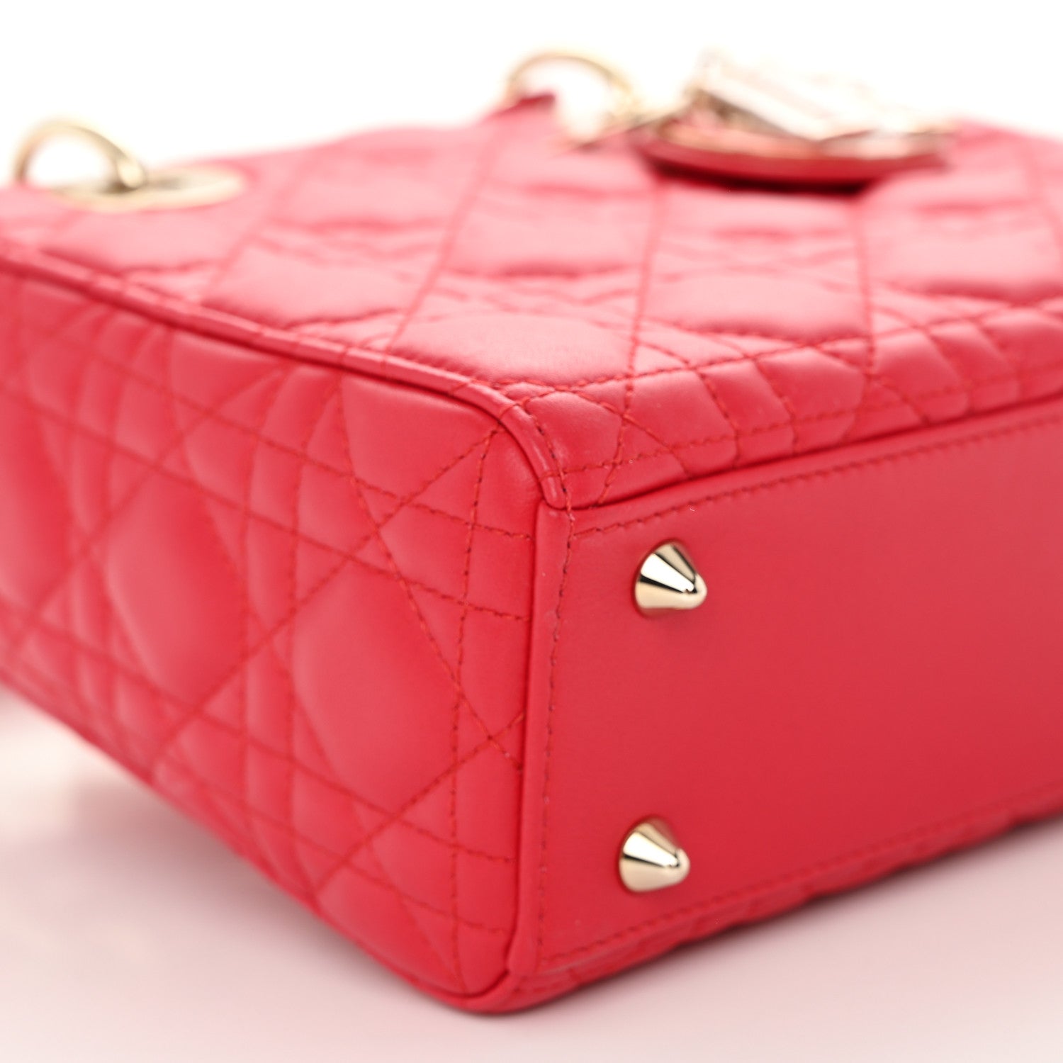 Christian Dior Lambskin Cannage Small My ABCDior Lady Dior Red 9 of 10