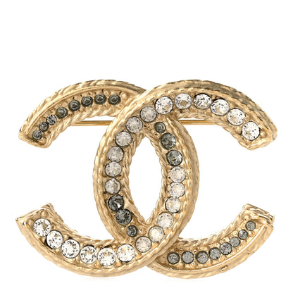 Chanel Crystal CC Brooch Gold 1 of 4